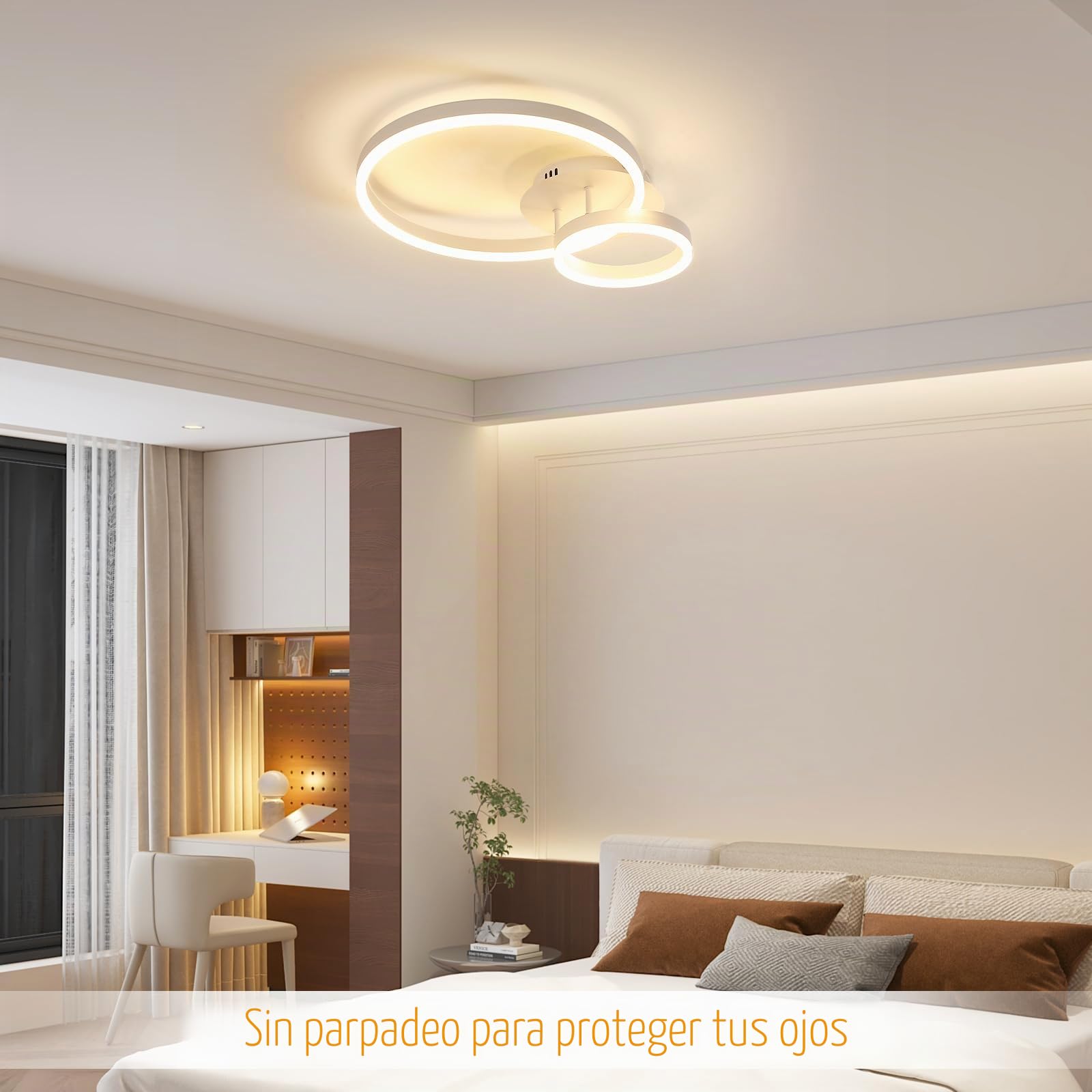Osairous Plafon LED Techo Regulable, 42W 4725LM Moderno Lampara con Mando a Distancia 3000K-6500K, Redondo Luz de Techo Acrílico para Salón Dormitorio Cocina Pasillo, Ø50cm