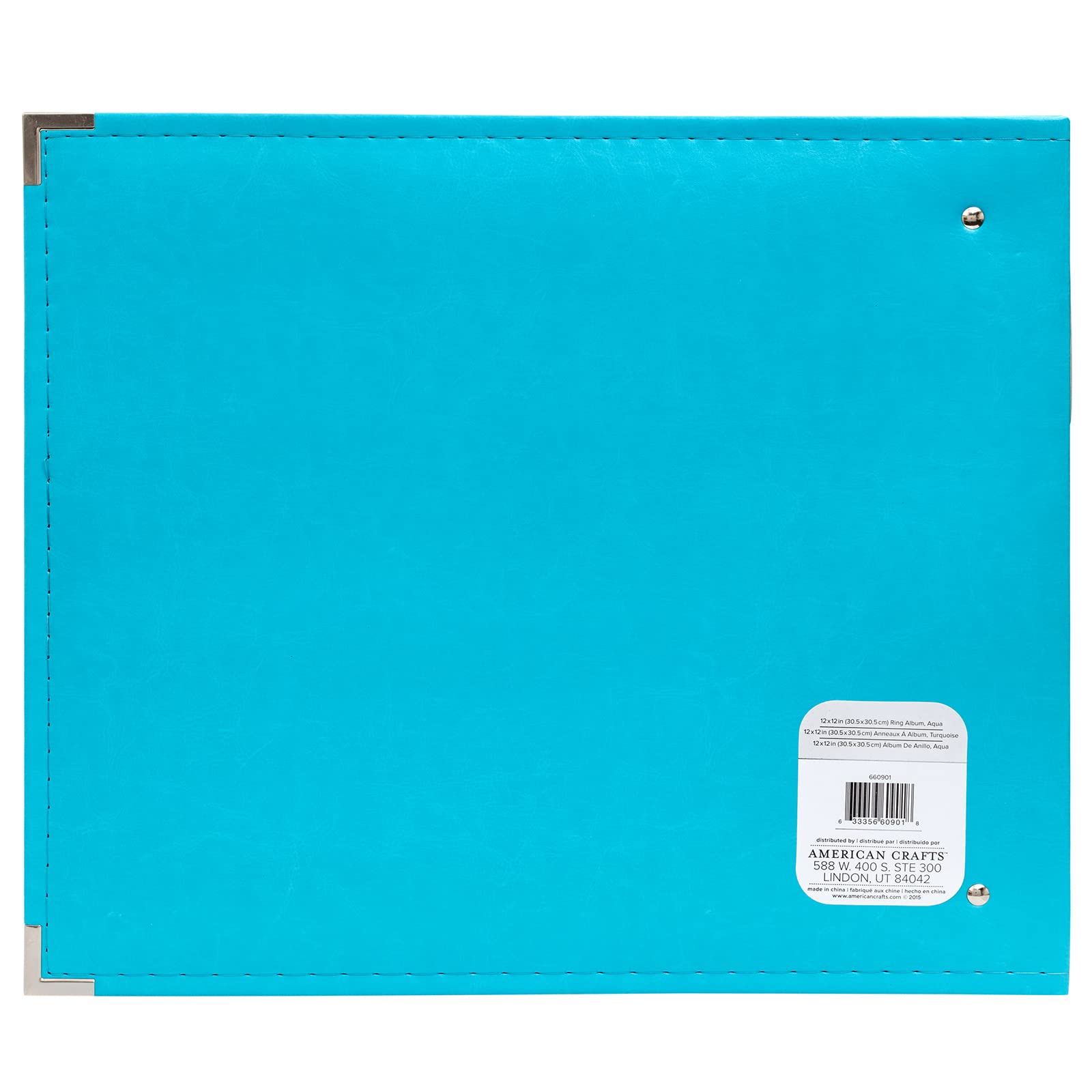 We R Memory Keepers Álbum de Anillas (Piel x 30,4 cm Aqua, Acrílico, 34.79x39.11x6.85 cm
