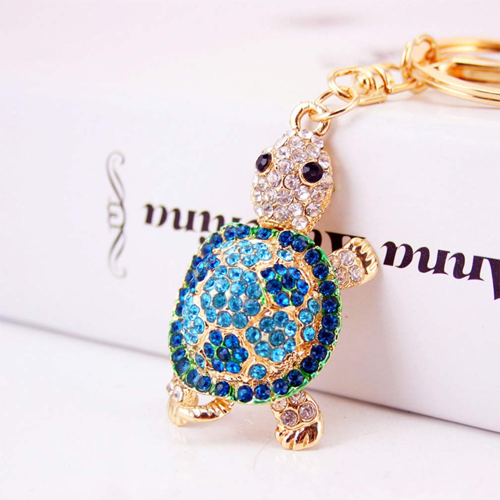 GrtdrmCute Turtle Shape Crystal Rhinestone Sparkling Keychain Bag Pendant Handbag Charm for Women Girls
