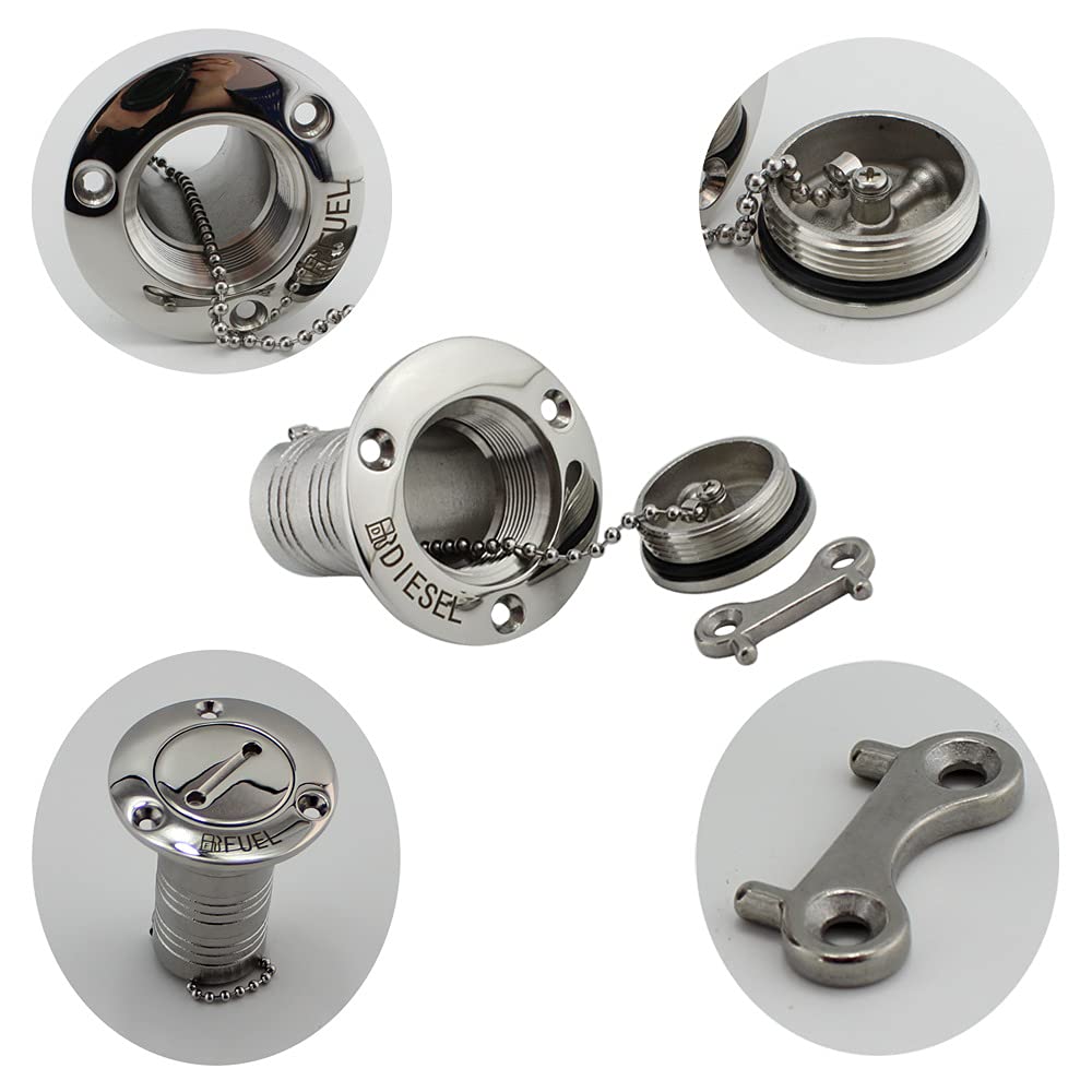 316 roestvrij staal boot dek vullen vulstof tank cap accessoires vervanging voor marine jacht (2 , water