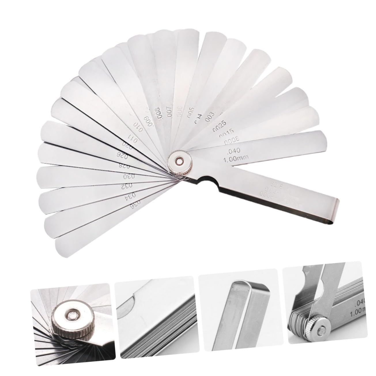 Ciieeo 32pc Feeler Gauge Set Metric Imperial Scales Gap Thickness Gauge Precision Measuring Tool for Mechanics Engineers Designers