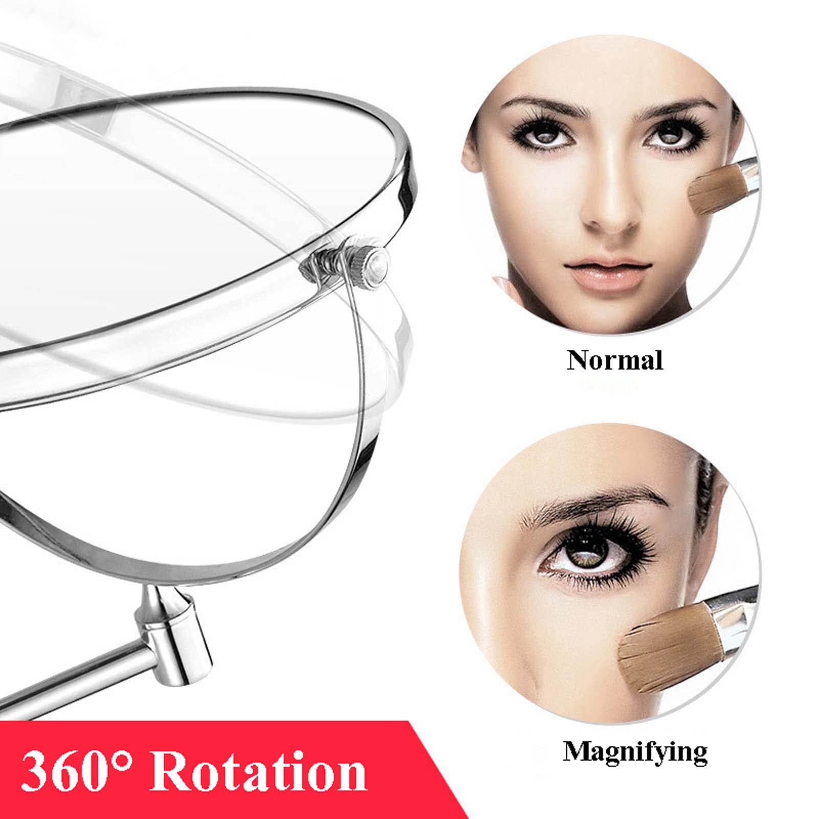 XKYLFFF Specchio per trucco con ingrandimento, Specchio cosmetico ingranditore 1X/3X/5X/7X/10X, Specchio per trucco montato a parete, Specchio cosmetico ingranditore rotondo bifacciale, Specchio cos