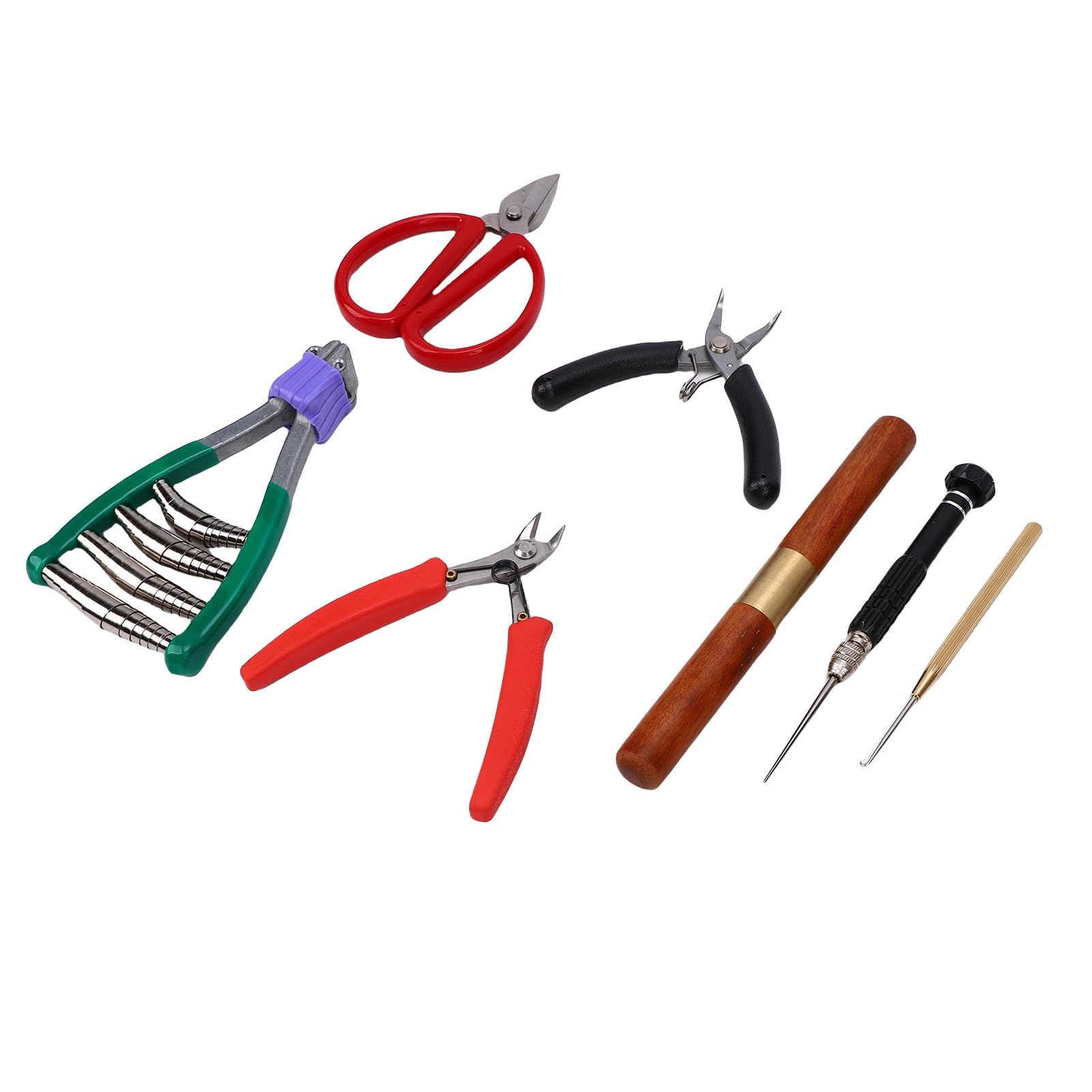 Keenso Outils de Cordage de Badminton, Ensemble de Cordage de Raquette en Acier et en Plastique avec Sac de Rangement pour Raquettes de Tennis et de Badminton, Comprend Une Pince à Bec courbé, Une