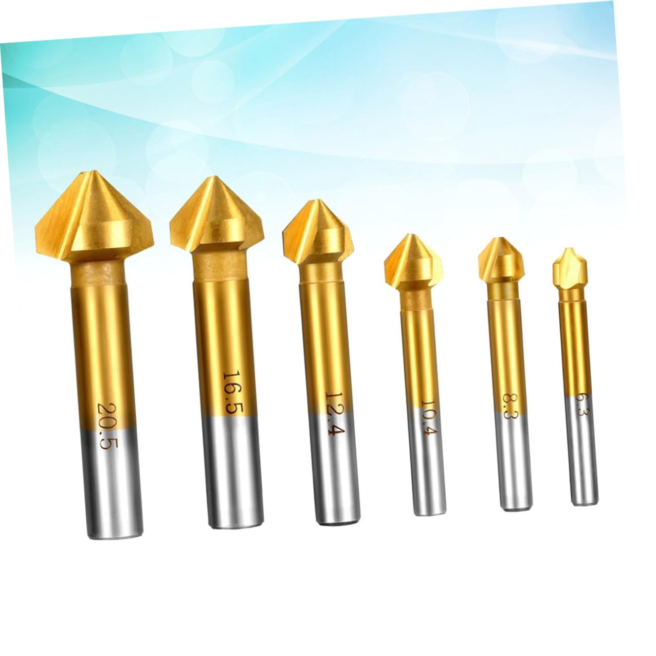 Set de 6 Fraises à Fraiser en Titane 90° pour Pvc et Plastique, Outil D'ébavurage et Chanfreinage Professionnel 6mm à 19mm pour Travaux Précis
