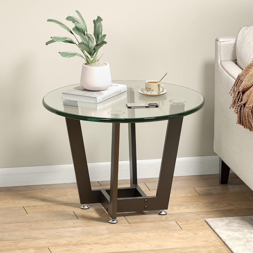 Metal Coffee Table Legs 18 Inch, Heavy Duty Round Coffee Table Base?End Table Legs for Marble, Glass, Wood Top (Black)
