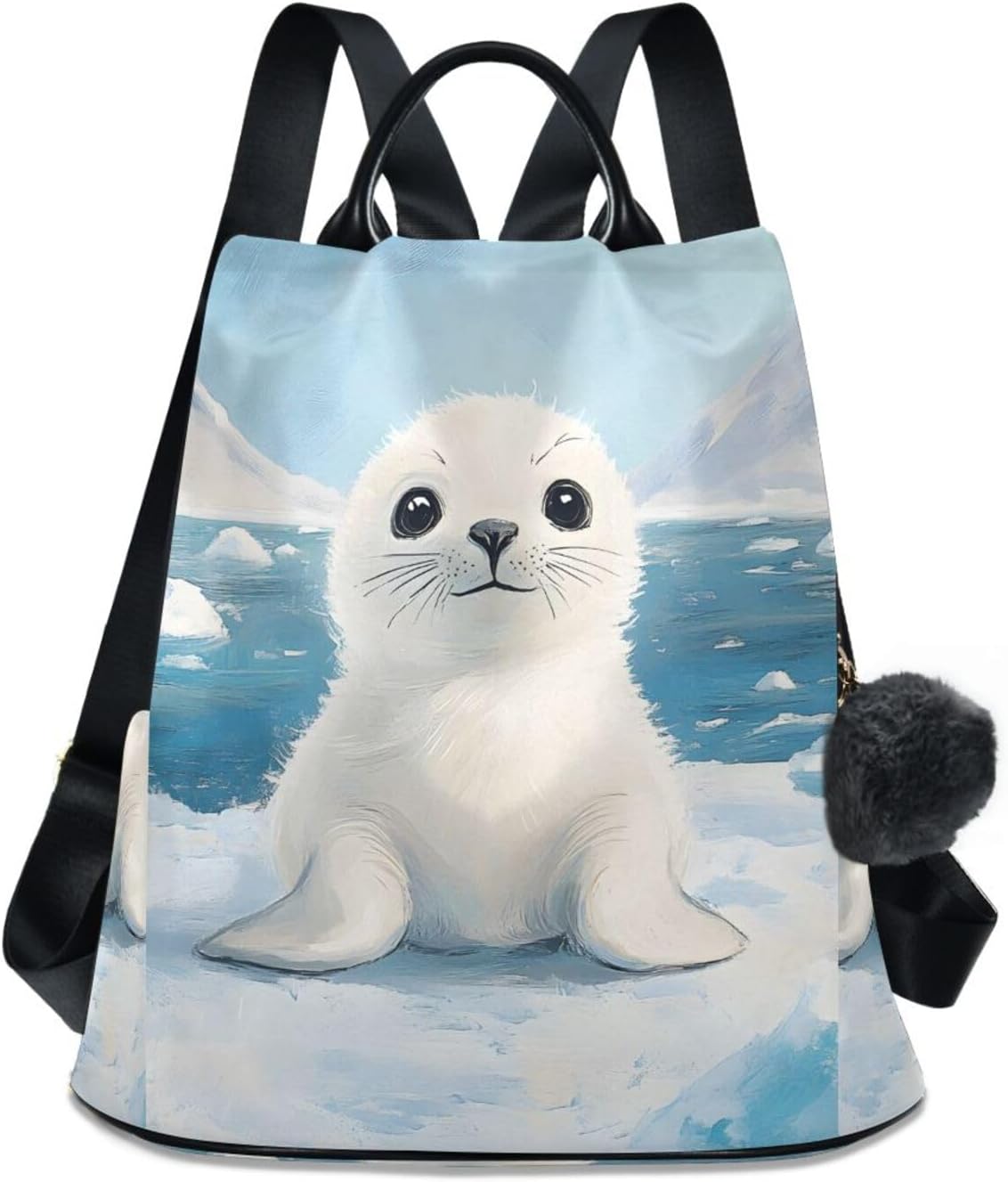 ALAZA Baby Seal Iceberg Backpack Purse for Women Anti Theft Fashion Back Pack Shoulder Bag