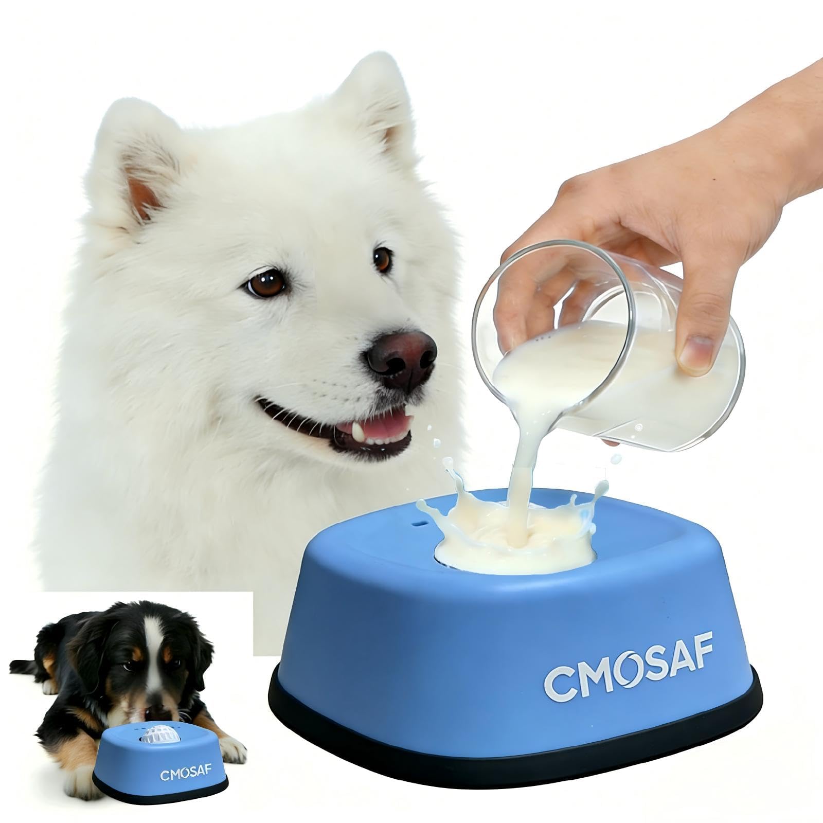 Dog Lick Bowl with Rolling Ball, Slow Feeder Dog Licking Bowl for Liquid Treats Bone Broth Yogurt, Anti-Slip Interactive Lick Toy, Post-op Nutrition & Anxiety Relief for Small Medium Large Breeds