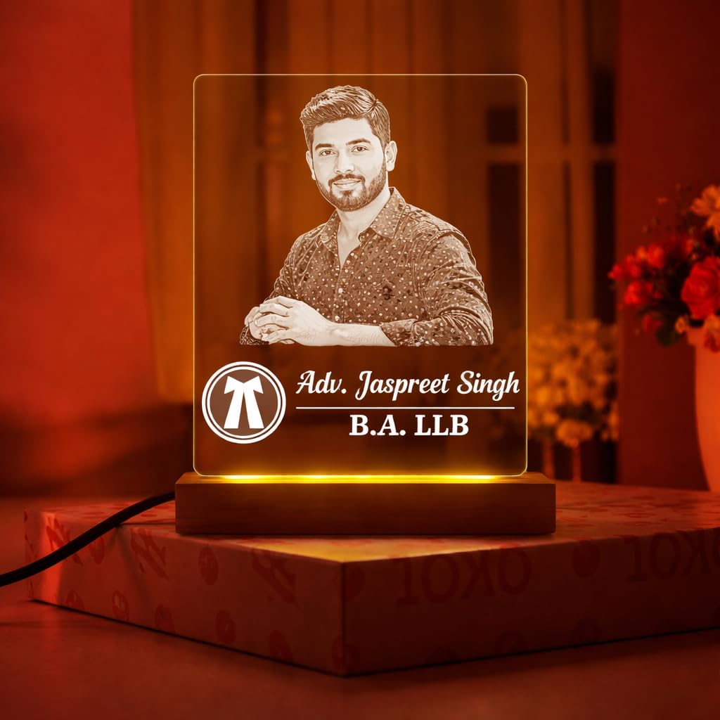 Personalized Advocate Photo & Name Lamp for Office Decor | Warm White Light & Wooden Base | Gift for Advocate & Lawyer | Thankyou Gift for Lawyer.-picture-27