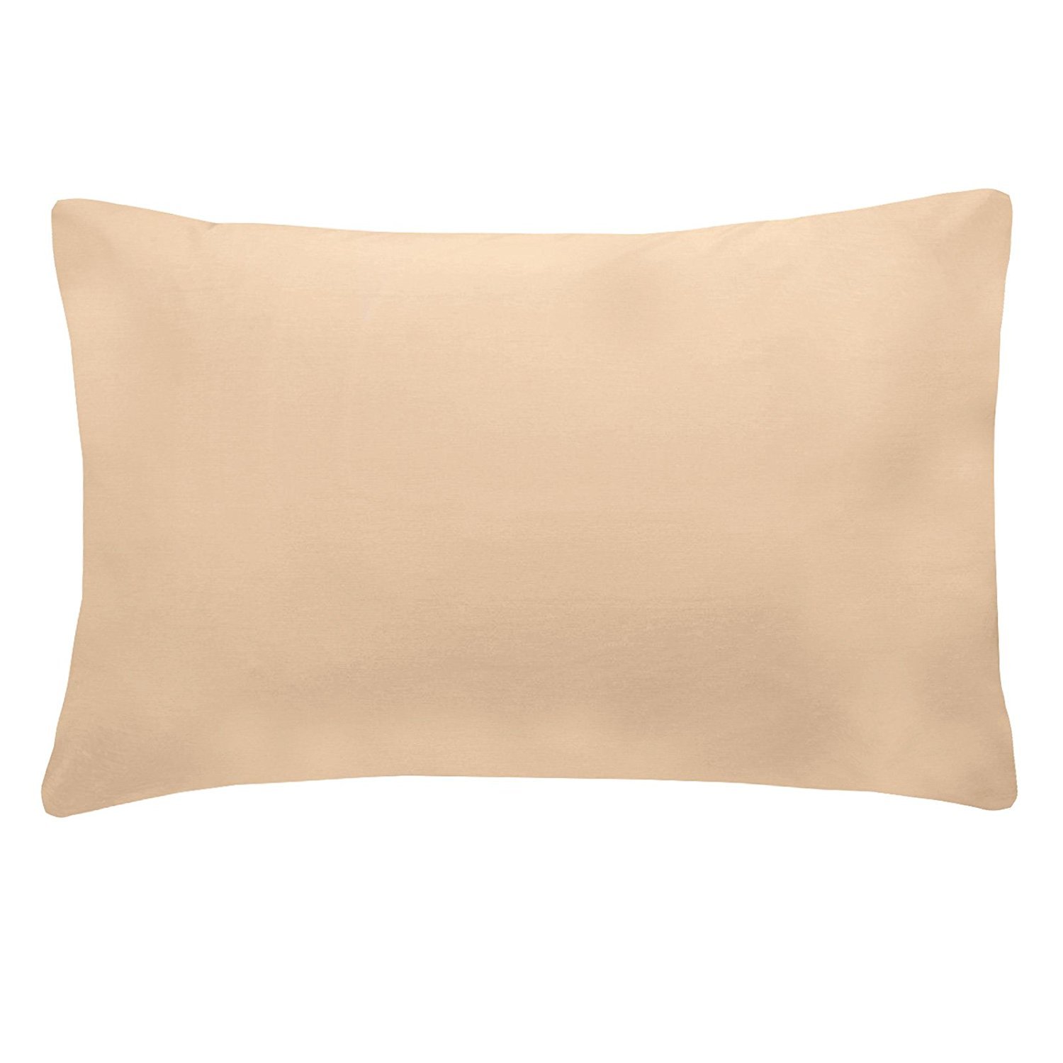 Just Contempo Natural Beige Plain Percale Pillow Cases, Pack Of 2