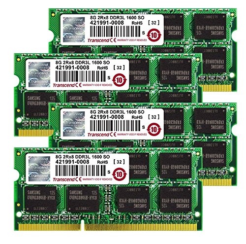Get Special Price Transcend 32GB (8GB x 4 Kit) JetMemory DDR3L- 1600 SO-DIMM 2Rx8 For iMAC Late 2013 (TS32GJMA584H)