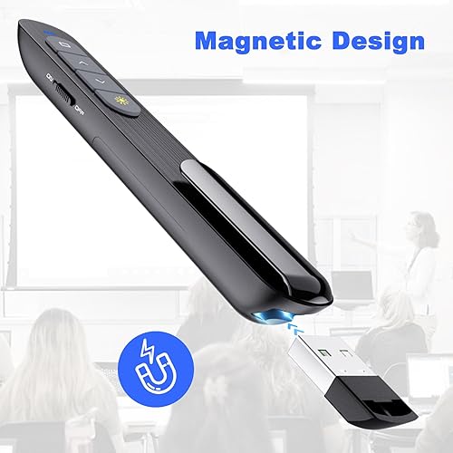 Miniatura 5 de Presentador inalámbrico puntero de presentación remoto Clicker con hipervínculo y control de volumen USB PowerPoint Slide Advancer