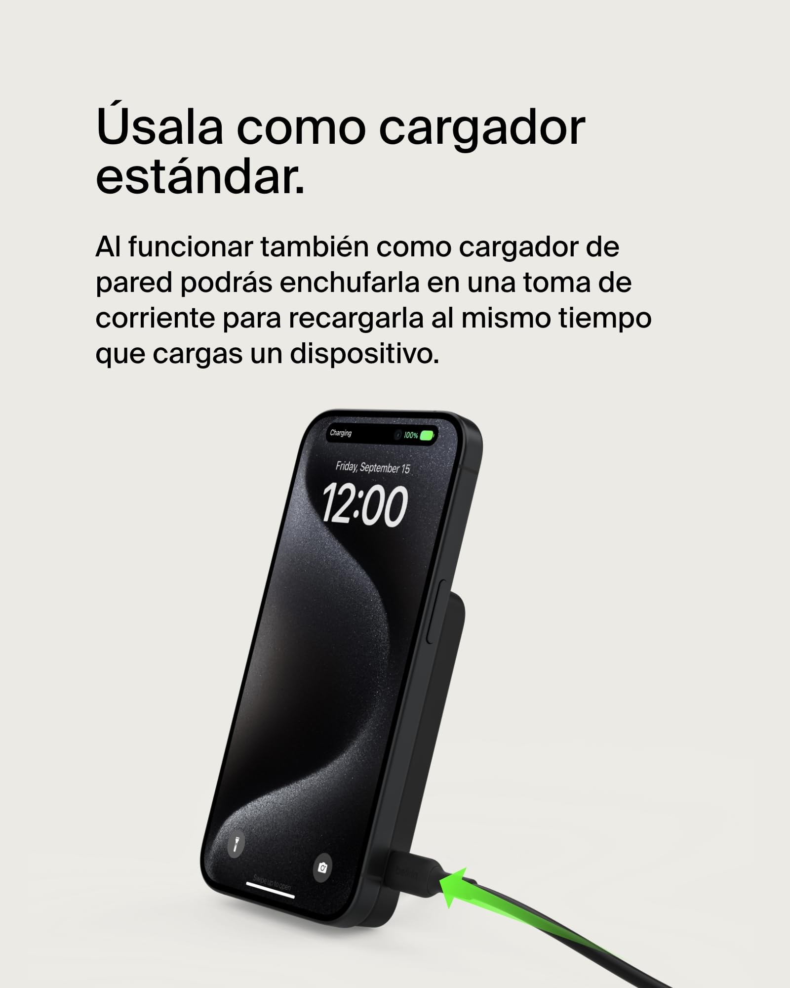 Belkin BoostCharge Pro Batería Externa Inalámbrica de 5000mAh con Qi2, Cargador portátil Compatible con MagSafe + Soporte Caballete, batería portatil para Phone 16, iPhone 15, 14, 13 y Otros, Negro