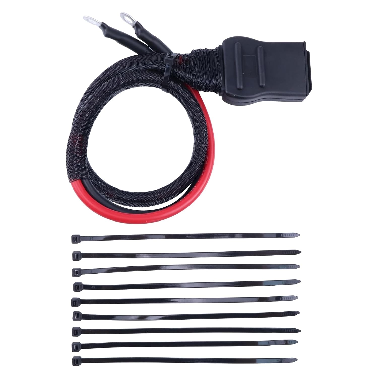 ZTUOAUMA 2-Pin Battery Cable Harness Plow Side 21294 8245 with Strap Ties and Cap Compatible with Western Fisher Snow Plows