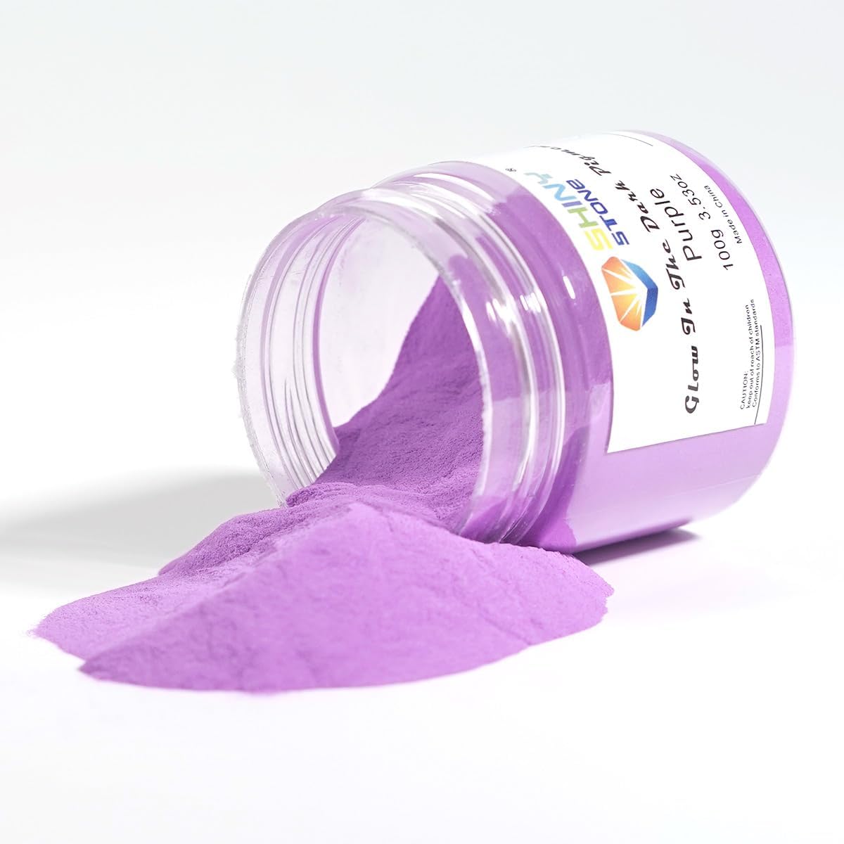 Shiny Stone Glow in The Dark Powder Pigment, Neutral and Fluorescent Colorful Luminous Pigment Powder for Painting, Epoxy Resin Colorant, DIY Crafts and Theme Party,100g/3.53oz (Purple) - Image 2