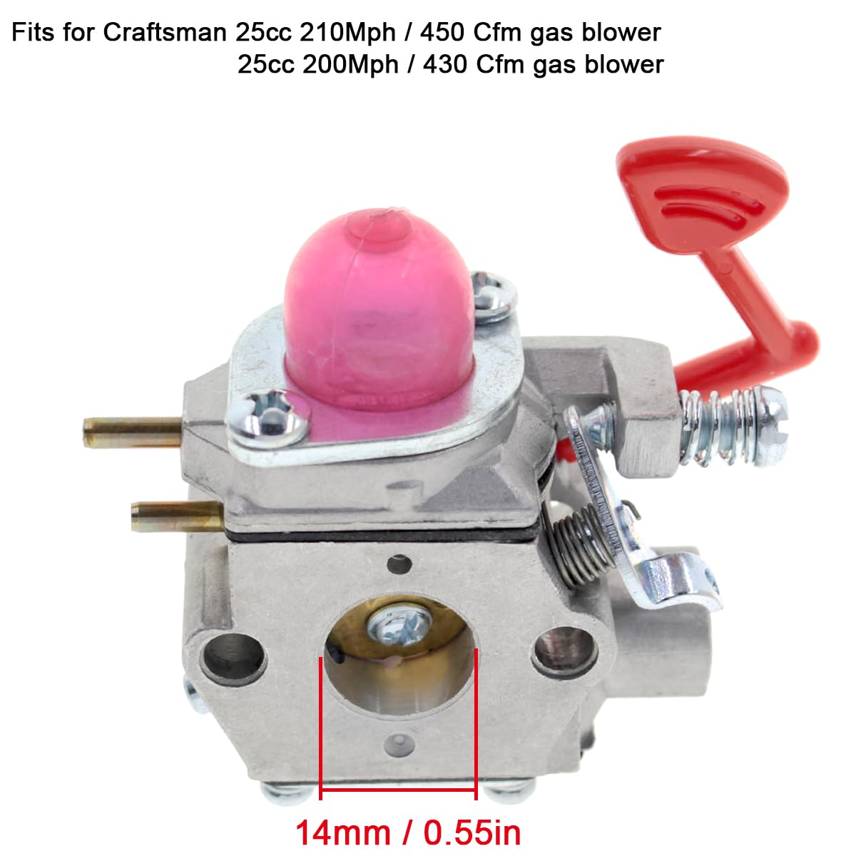 ZAMDOE Carburador WT-875 para soplador Craftsman Poulan Pro McCulloch Weedeater BVM200C BVM200VS P200C GBV325 P325 200 mph con Kit de Ajuste Filtro de línea de Combustible Filtro de Aire