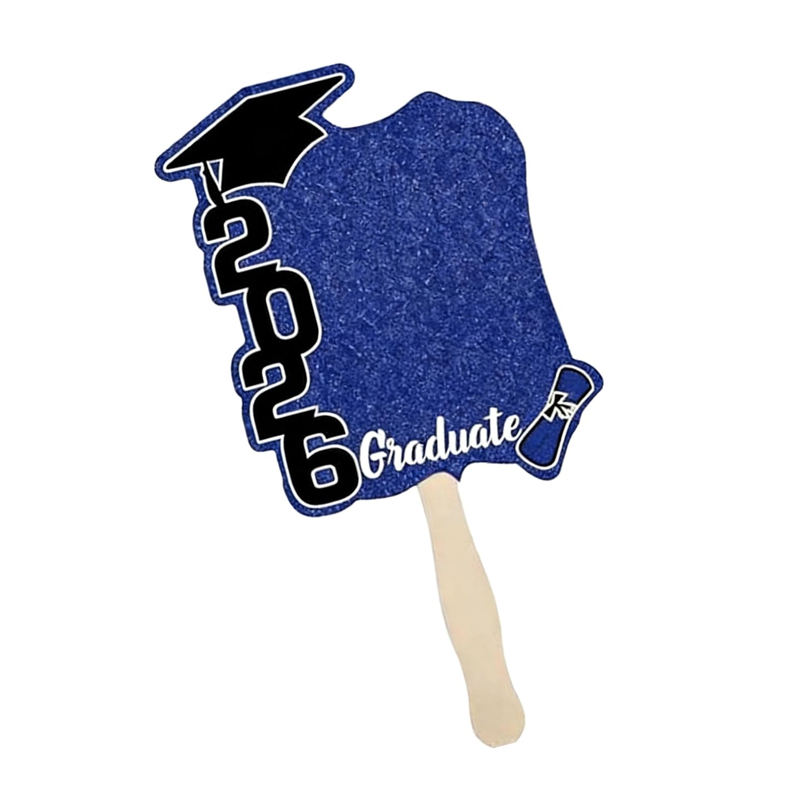 TQUXNGA Class of 2026 Graduation Fan Double Sided Printed Wooden Hand for Ceremony Decoration Commencement Gift Double Partial