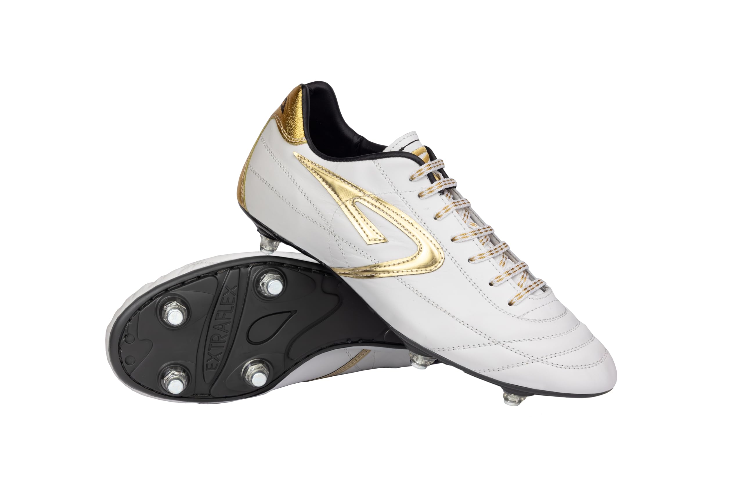 Scarpe da Rugby in Pelle di Vitello Soft Ground con 6 Tacchetti Intercambiabili - Club Rugby