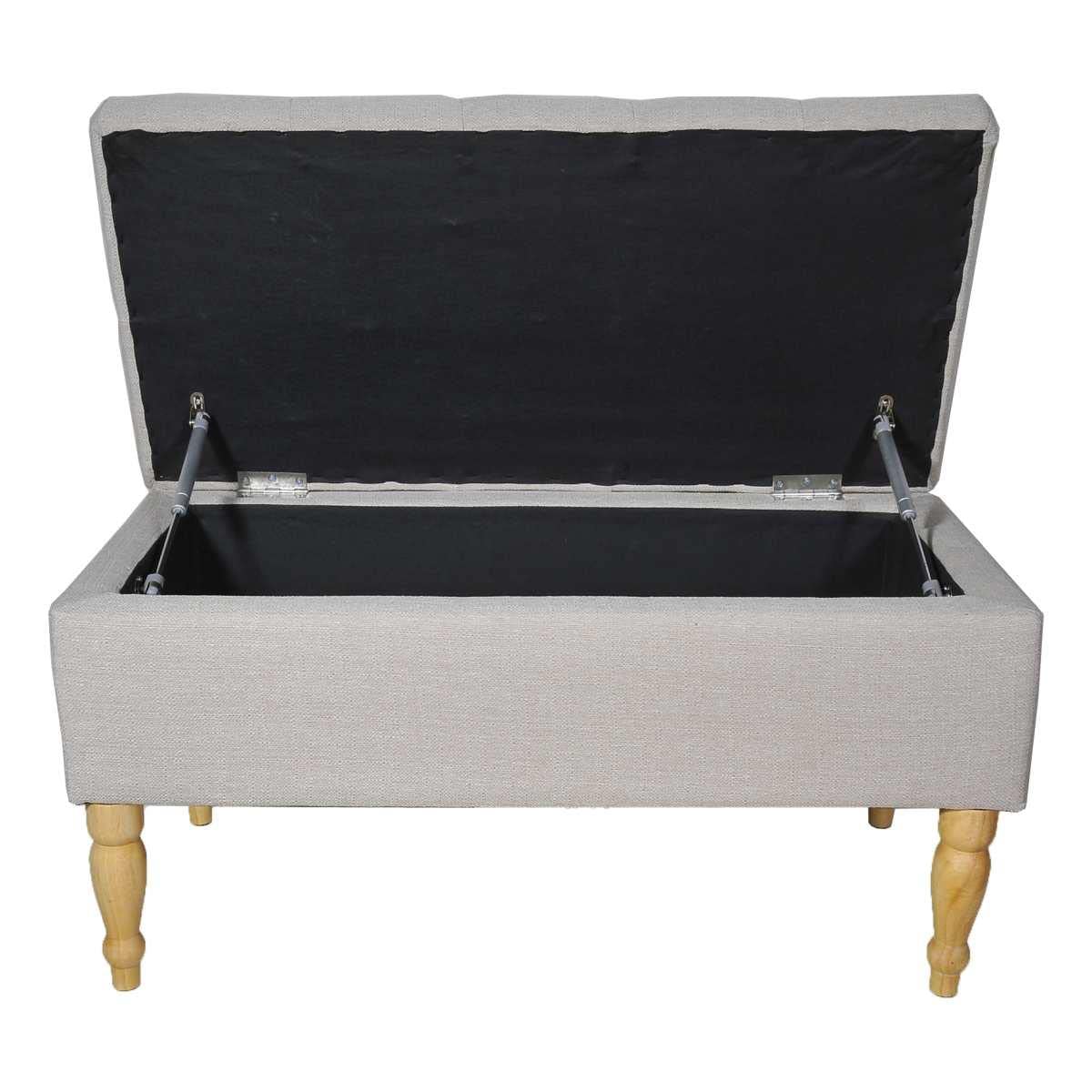 Baroni Home Poggiapiedi Cassapanca Contenitore In Velluto Grigio