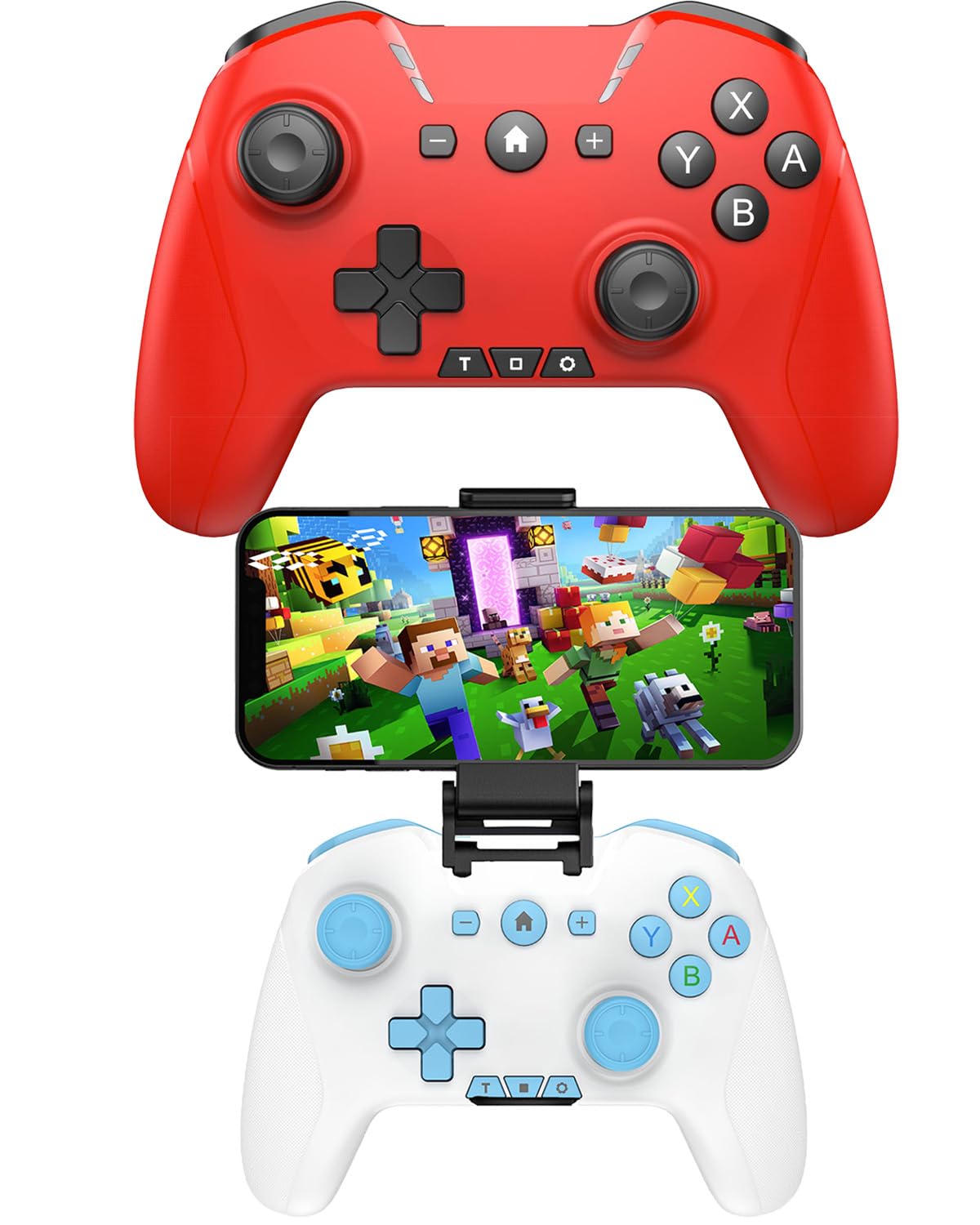 UNIHOW Bluetooth Controller for iPhone/Mobile Phone/Switch/Mac/iPad/Android/Laptop, Switch Pro Controller Gamepad Joystick for Apple Arcade MFi Games With Clip, Backbone and Trigger Keys