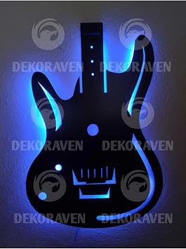 dekoraven Gitar Led I kl  Tablo mavi
