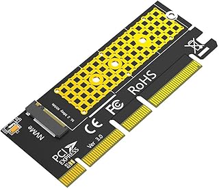 KM Technology PCIe M.2 NVMe SSD to PCI Express 2230 X4/X8/X16 Riser Card NVME to PCIe with Tantalum Capacitors LED, 2242/2260/2280/3.0 (PCIe-NVME-M2)