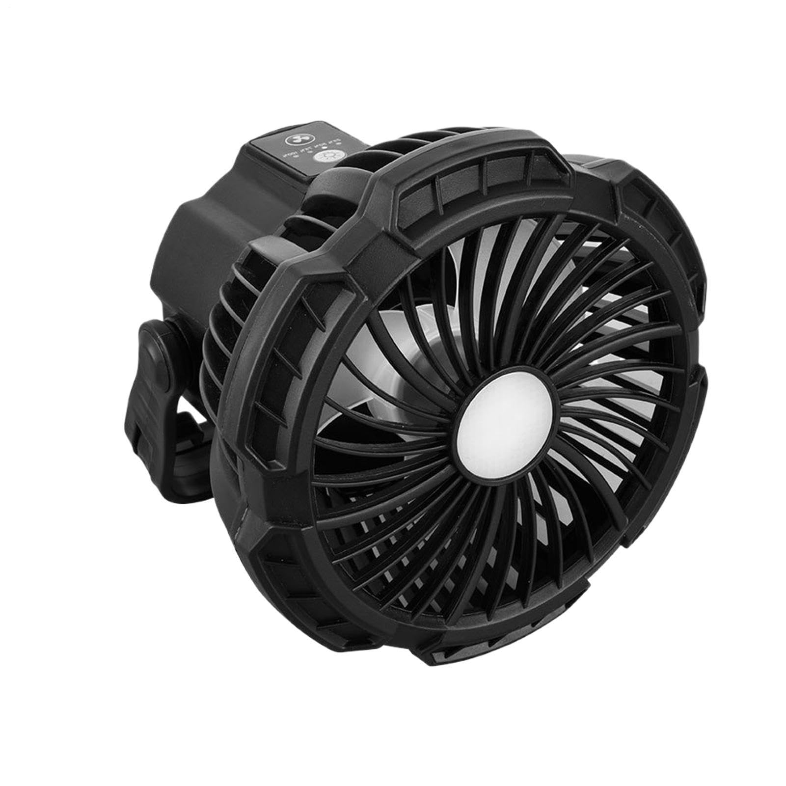 Ventilateur de tente 3 vitesses à télécommande et lanterne intégrée