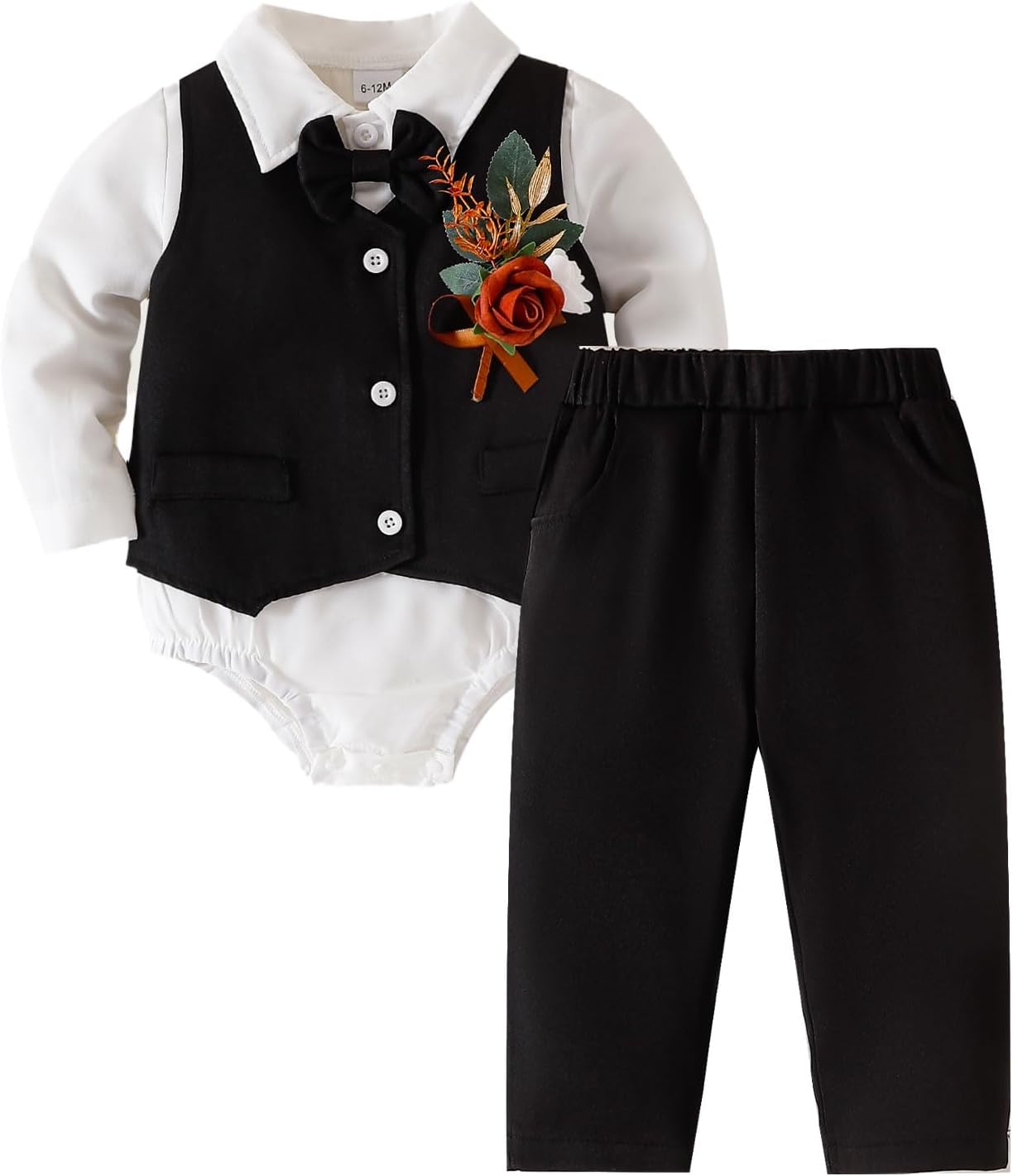 Chichoo Baby Boy Clothes Suits Infant Gentleman Wedding Outfit Newborn Formal Collared Dress Tuxedo Baby Suit Set
