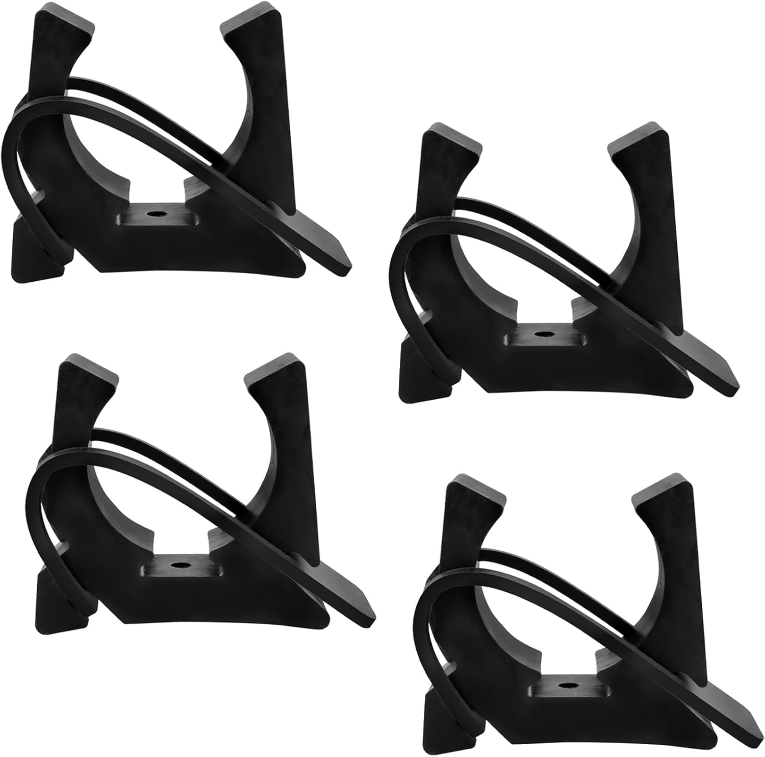 Boat Hook Holder, Black Rubber Quick Release Pole/Oar Holders For Tools & Equipment Size 3/4'' To 2'' In Diameter, to Fix and Store Oars/Poles/Tools/Sporting Goods Boat Hook Oar Spring Clips (4 Pack)