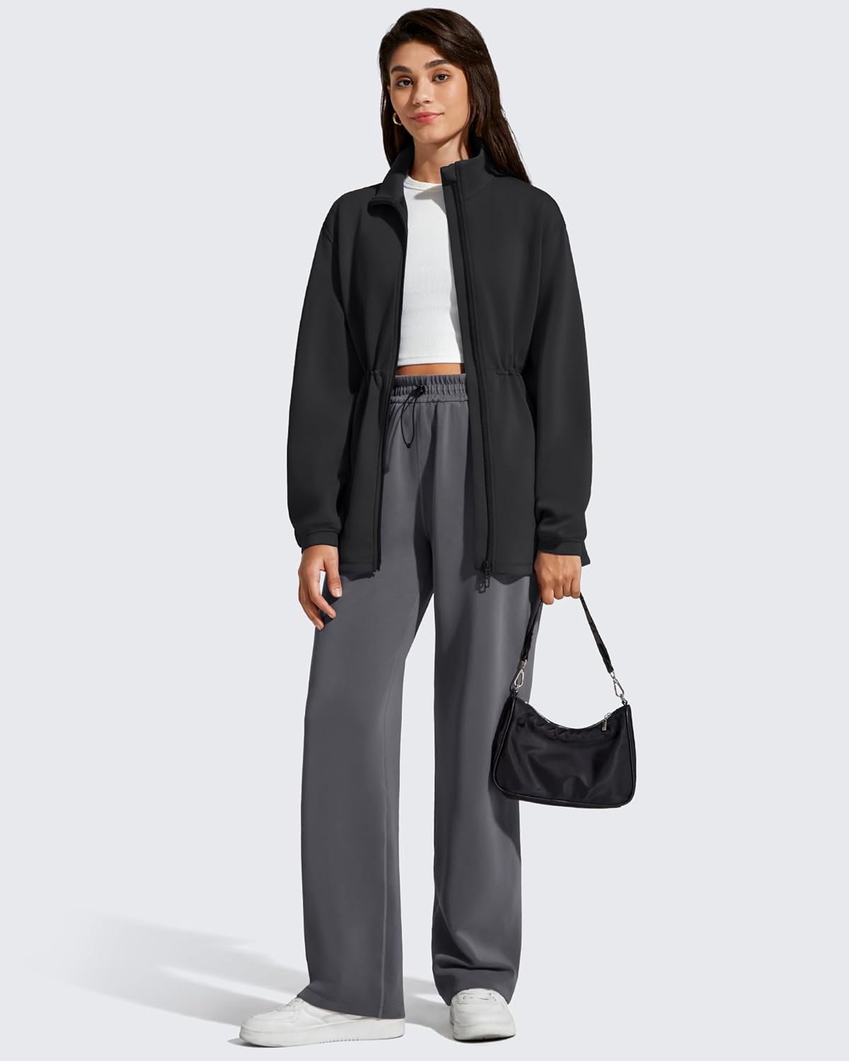 G4Free Smoofit Modal Soft Women's Zip Up Long Jackets Cinch Waist Casual Sweatshirts with Pockets - Image 5