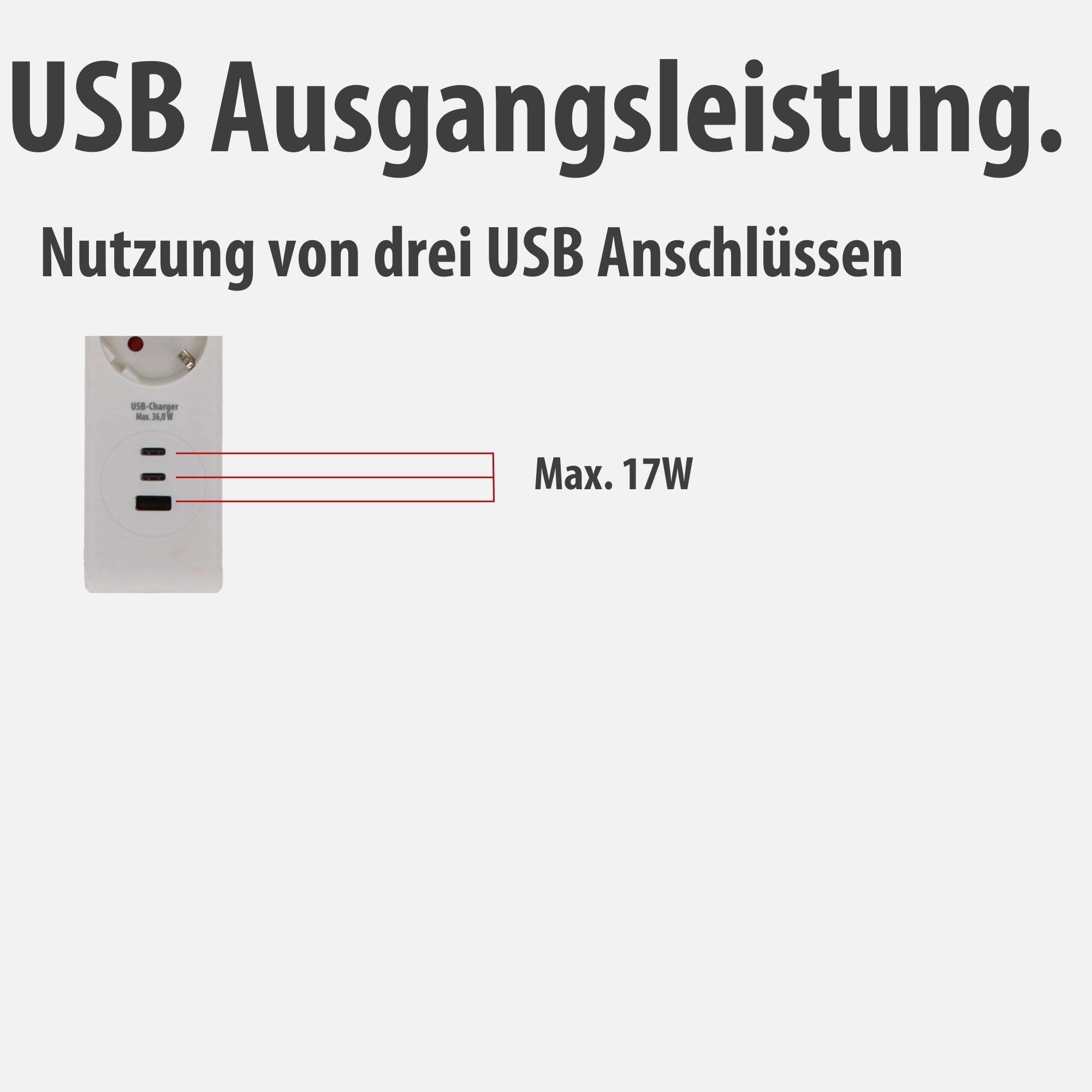 Brennenstuhl Ciabatta elettrica a 6 prese con USB e protezione da sovratensioni (presa multipla con 2 prese USB C PD 36 W per ricarica rapida e 1 USB A 36 W, interruttore, cavo da 2 m) nero (bianco)