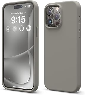 elago Compatible with iPhone 15 Pro Max Case, Liquid Silicone Case, Full Body Protective Cover, Shockproof, Slim Phone Case, Anti-Scratch Soft Microfiber Lining, 6.7 inch (Medium Grey)