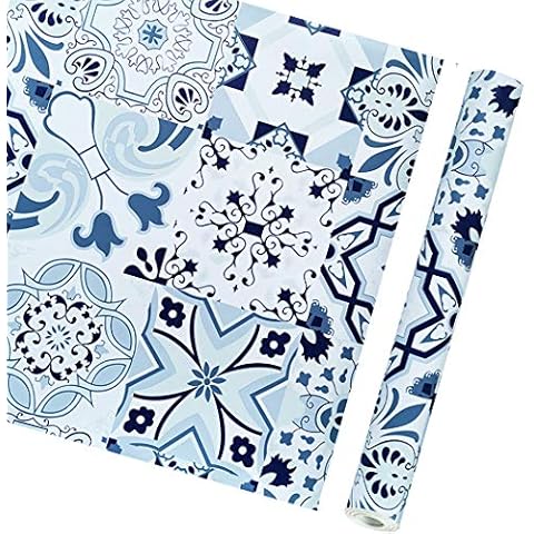 Waddllcor European Pattern Contact Paper Self Adhesive Shelf Liner peel and stick wallpaper for Bedroom Kitchen Cabinets Drawers Shelves Countertops Windows Walls Crafts 17.7 x 78.7 Inches Cover