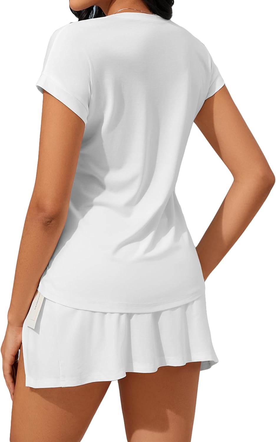 Women 2 Piece Shorts Set Sweatsuits 2026 Casual Summer Lounge Shorts Skirt Trendy Short Sleeve Matching Sets - Image 5