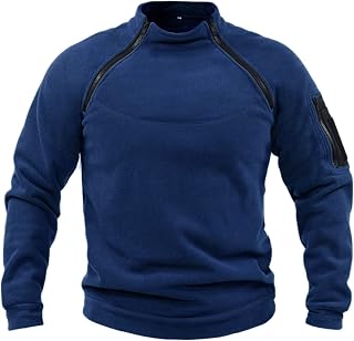 Beokeuioe Pullover Men's Hoodie Men's Fleece Jacket Plush Hoodie Sweatshirt Teddy Fleece Pullover with Pockets Men's Teddy Fleece Tactical Jacket Made of Plush