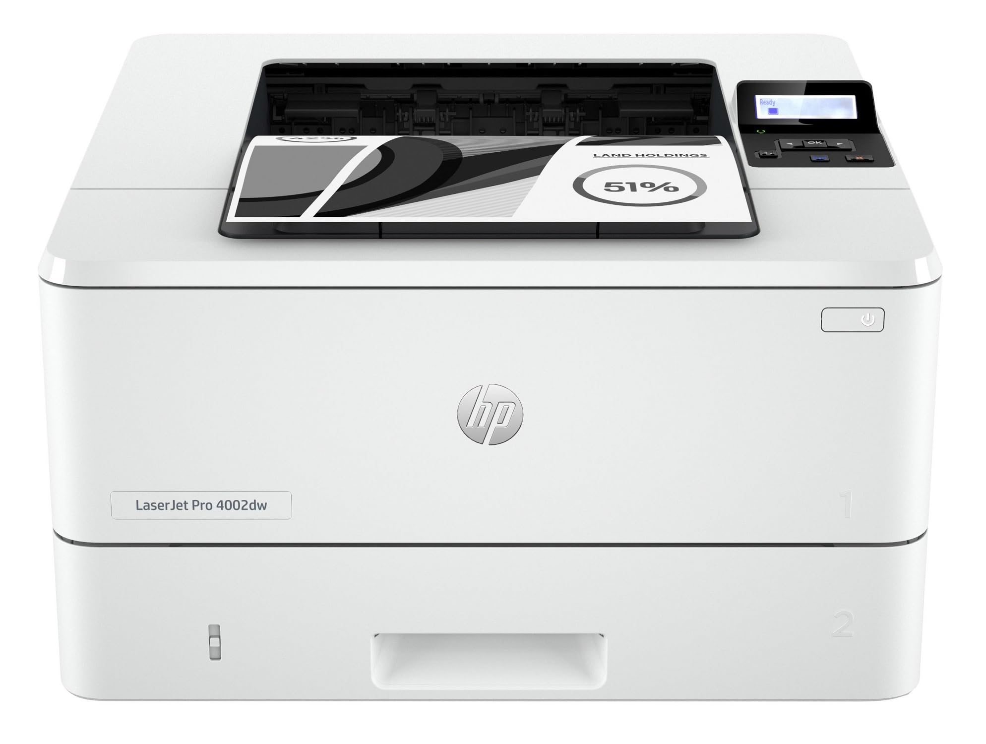 HP Laserjet Pro 4002dw 2Z606F, Stampante a Singola Funzione A4, Stampa Fronte e Retro Automatico in b/​n, 42 ppm, USB, USB Host, WiFi, Gigabit Ethernet, HP Smart, Bianca
