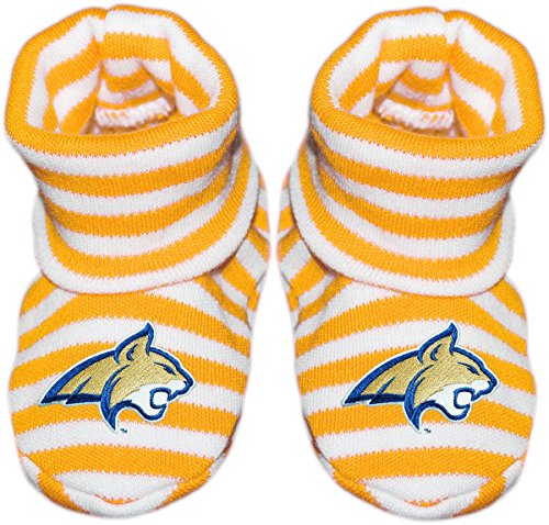Montana State University Newborn Baby Striped Bootie Sock