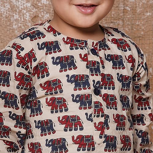Image of AJ DEZINES Kids Ethnic Wear Pure Cotton Dhoti Kurta Set For Boys