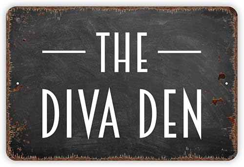 8" x 12" The Diva Den Metal Sign