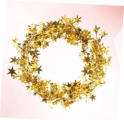 Miniatura 5 de FONDOTIN Guirnalda de estrellas de árbol de Navidad, guirnalda de oropel de estrellas, guirnalda de árbol de Navidad, coronas de oropel de Navidad,