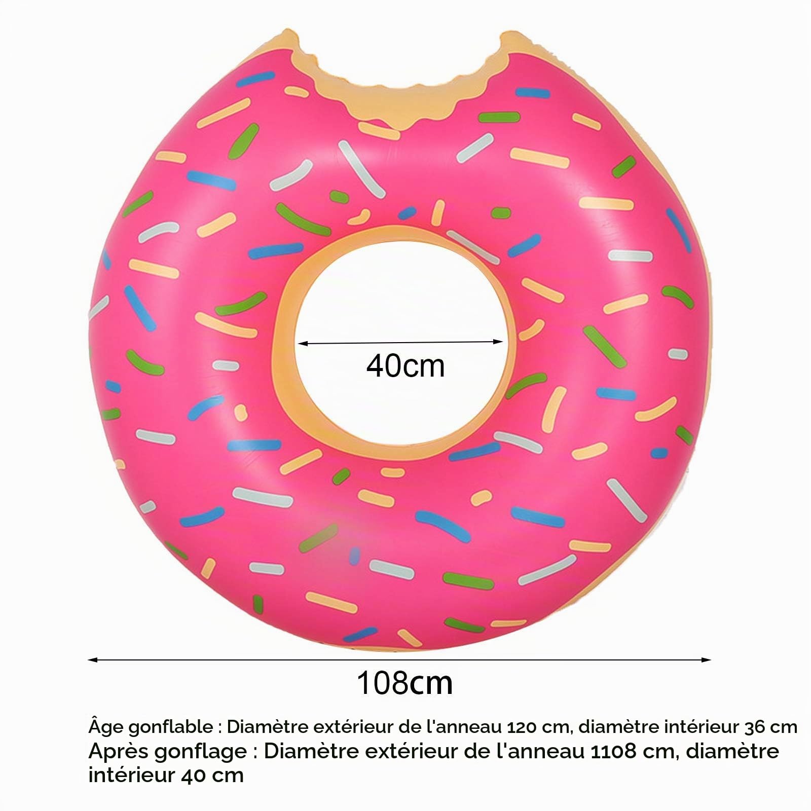 Bouée Rond Gonflable Fruits – 85 Cm, PVC Durable, Motifs Citron Orange Pastèque – Piscine Plage été