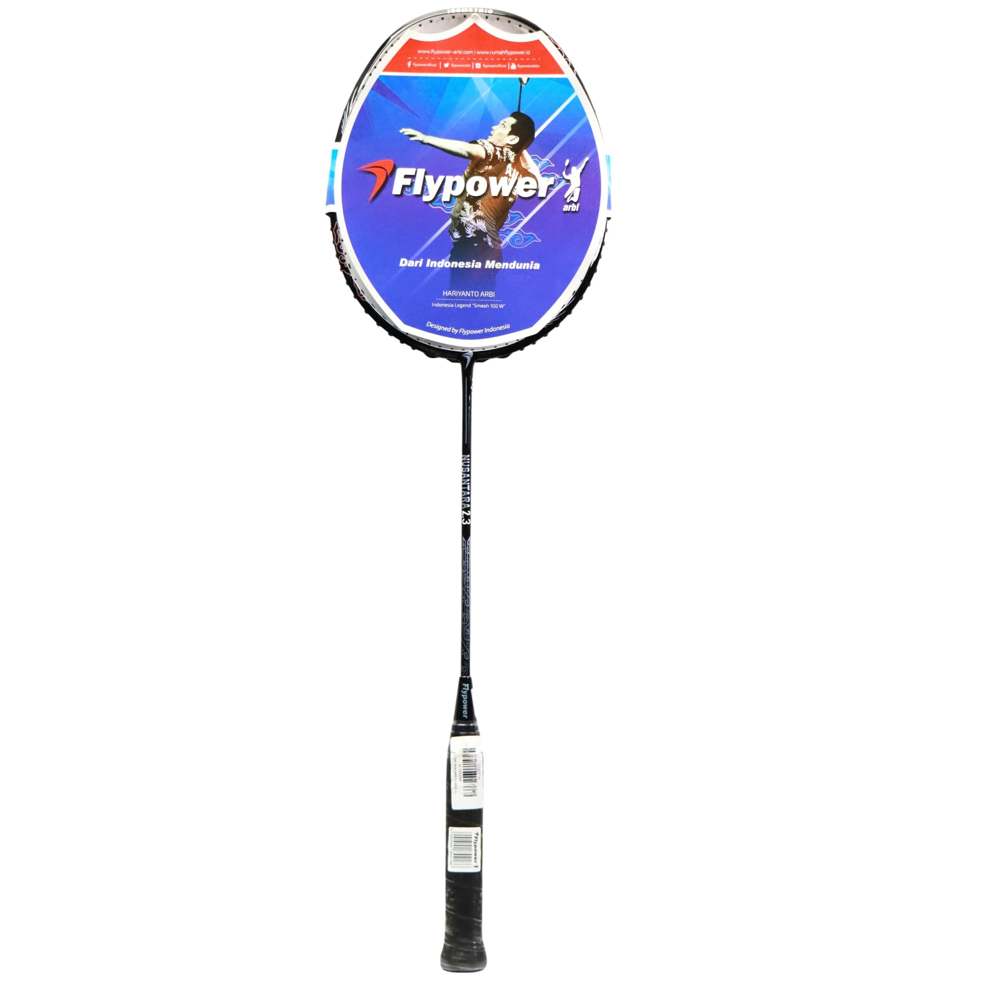 Flypower nusantara 2.3 even balanced badminton racket, Black: Buy