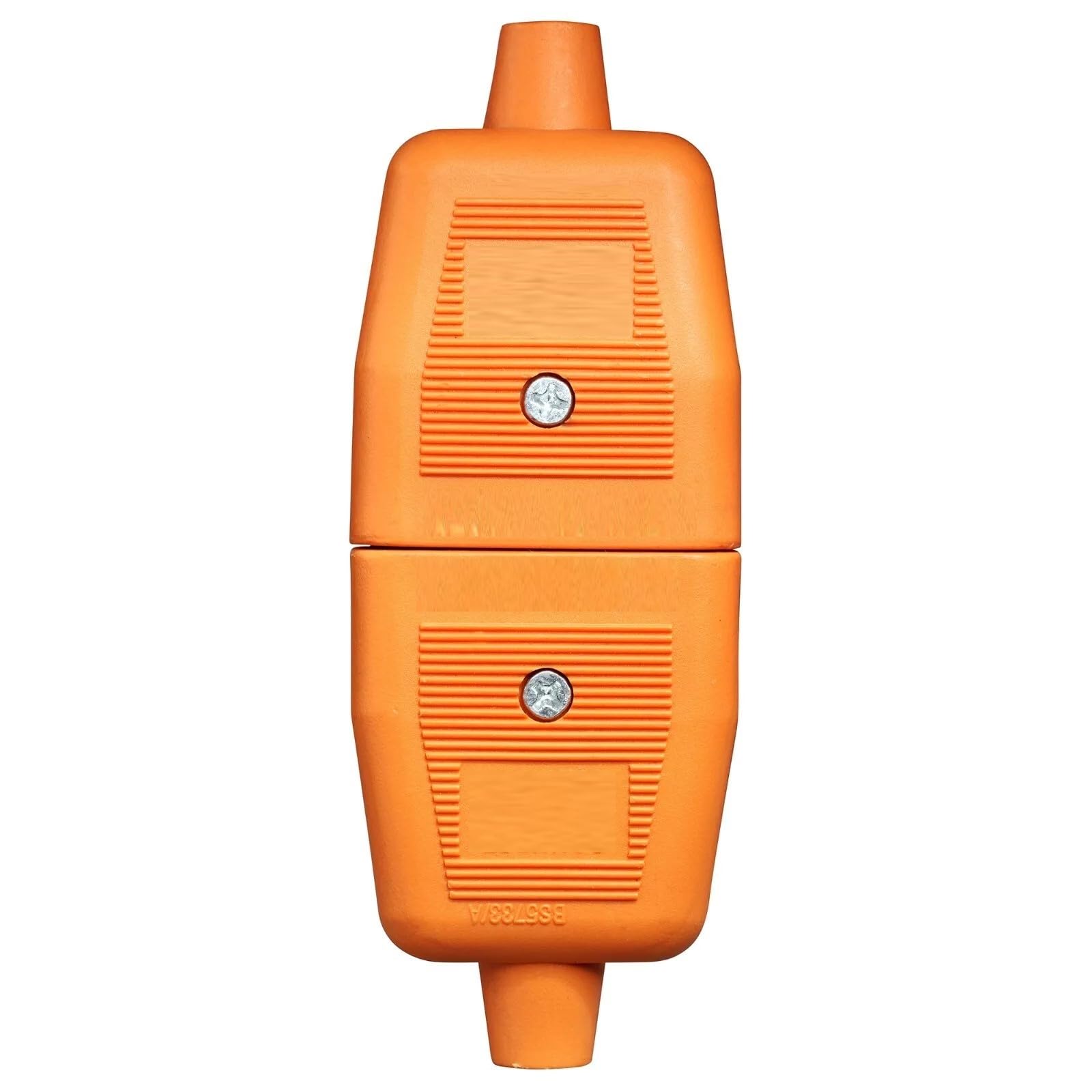 10Amp In-Line Flex Connector 3 Pin Cable Wire Joiner 3 Core Mains Plug Orange Heavy Duty