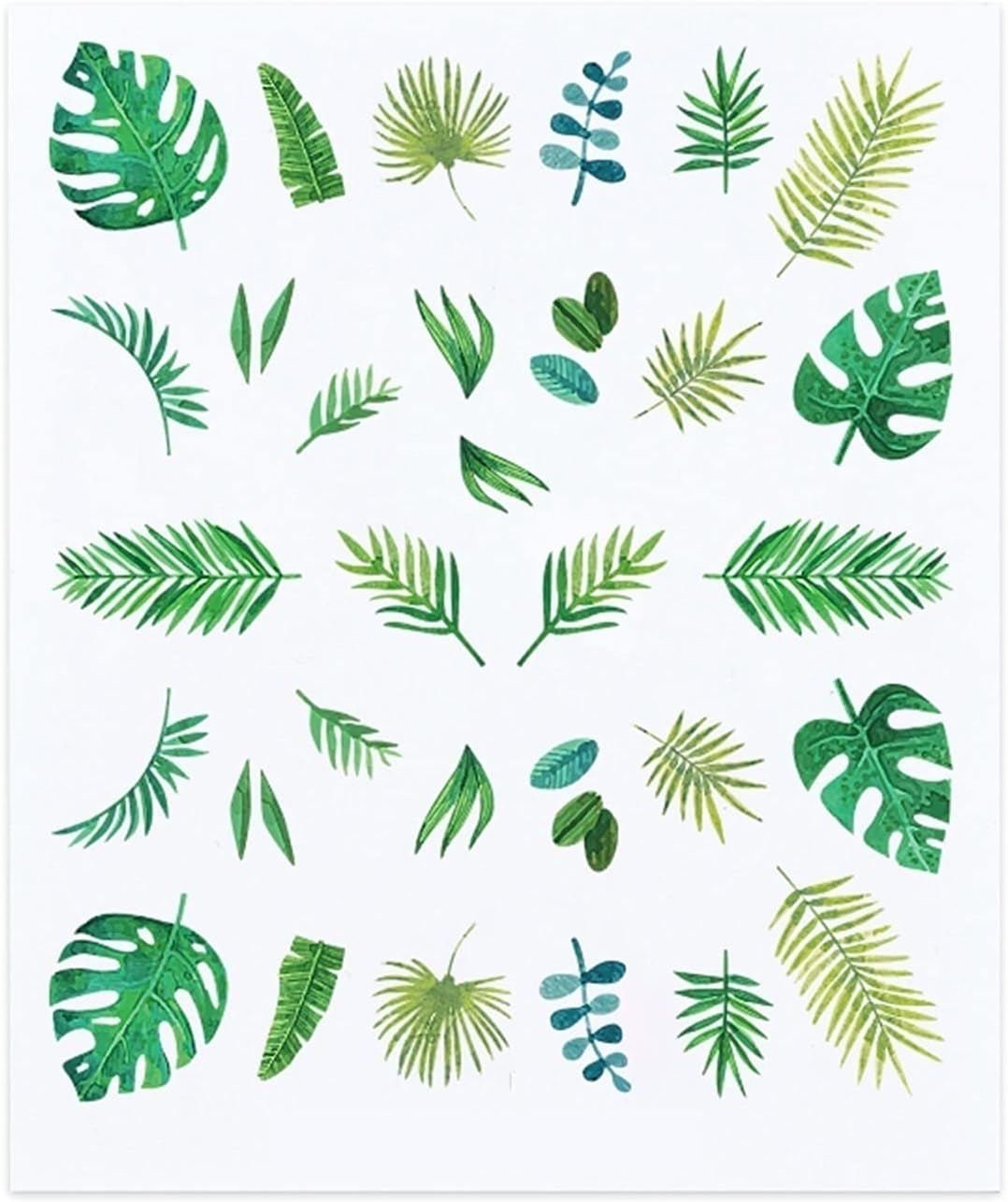 WZRY Nail Sticker, 6 Sheet DIY Flower Leaves Slider Transfer Manicur Nail Art Transfer Sticker (Color : A:6 Sheet) : Beauty & Personal Care