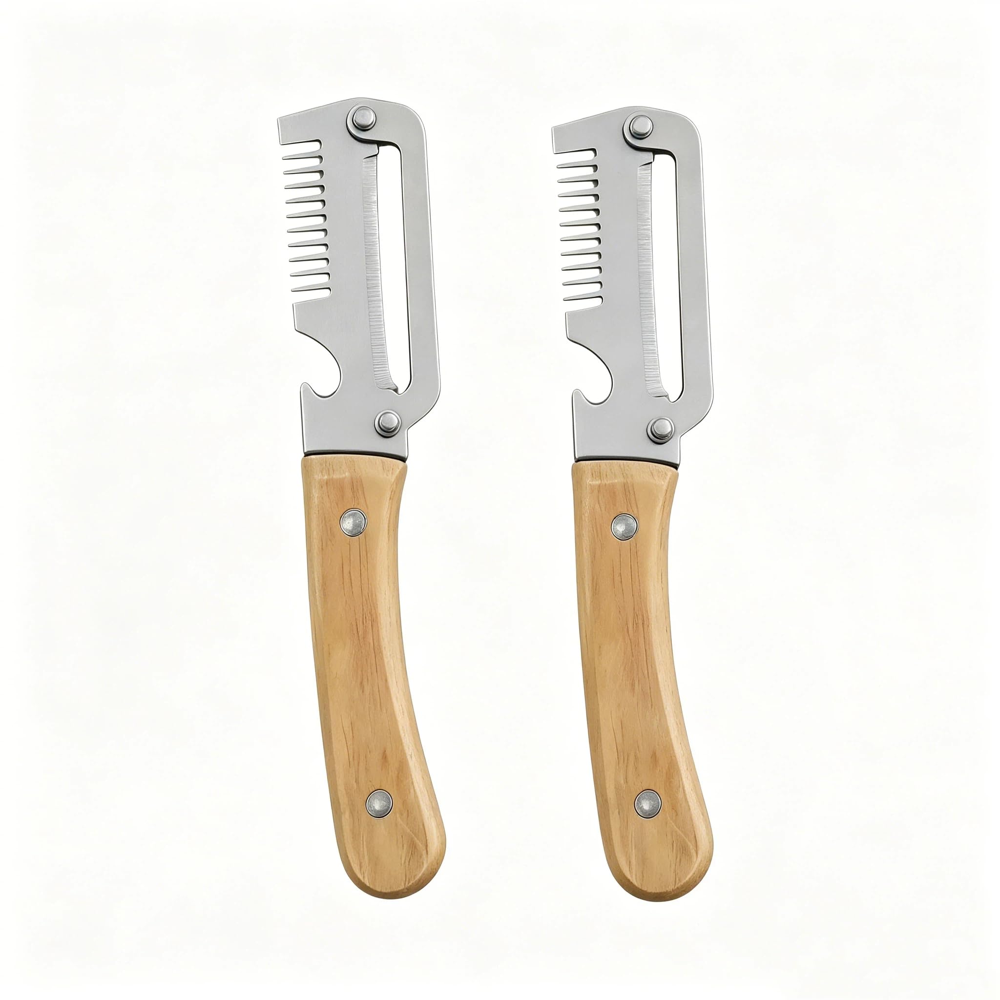 2 Pack 3-in-1 Multi-Functional Vegetable Peeler with Julienne Grater & Bottle Opener, Stainless Steel Kitchen Peeler, Ergonomic Handle Fruit & Vegetable Peelers, Potato Peeler for Kitchen RARITYLL