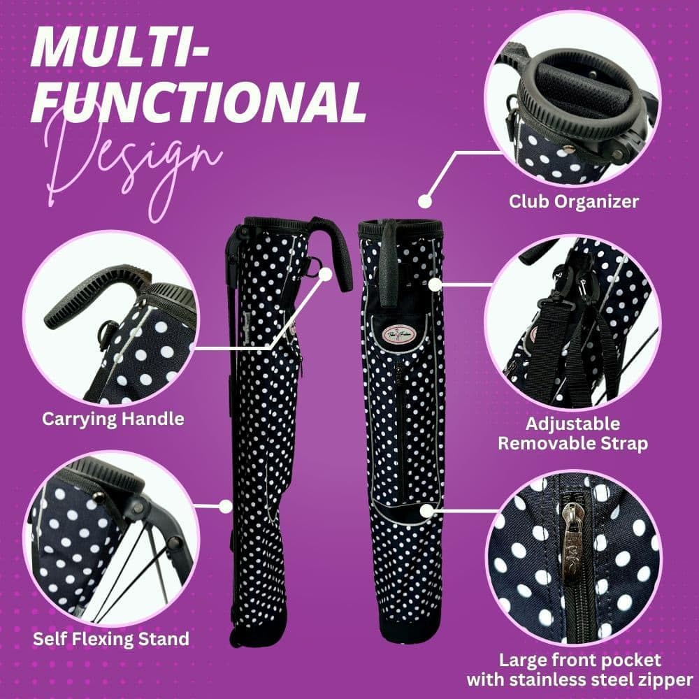 Taboo Fashion Sunday Golf Bags for Women - Lightweight Golf Range Bag with Self Flexing Stand and Shoulder Strap for Driving Range, Par 3 or Executive Course