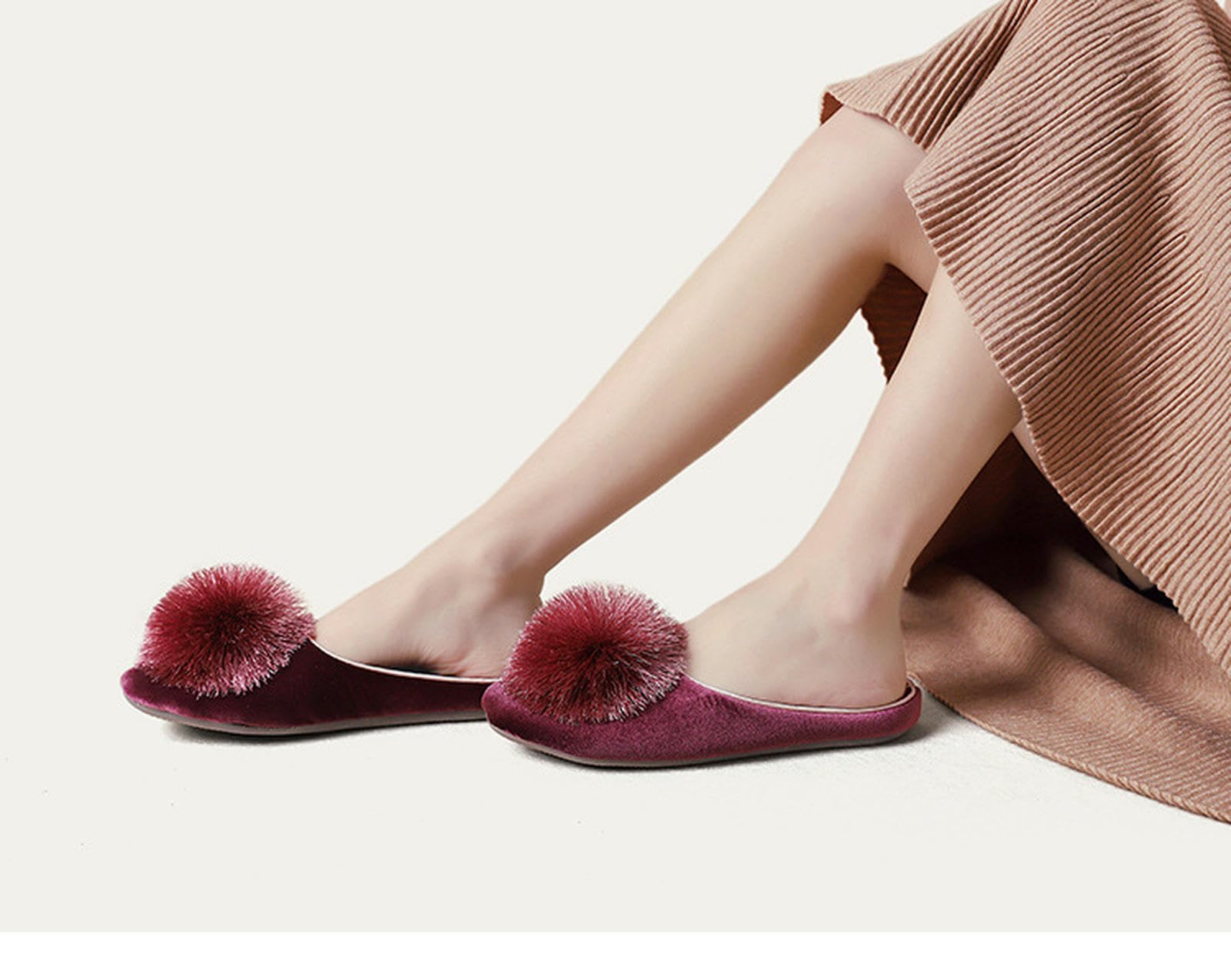 Pantofole Donna da in Legno Primaverili E Autunnali per Uso Interno Ed Esterno-rosso-35 36