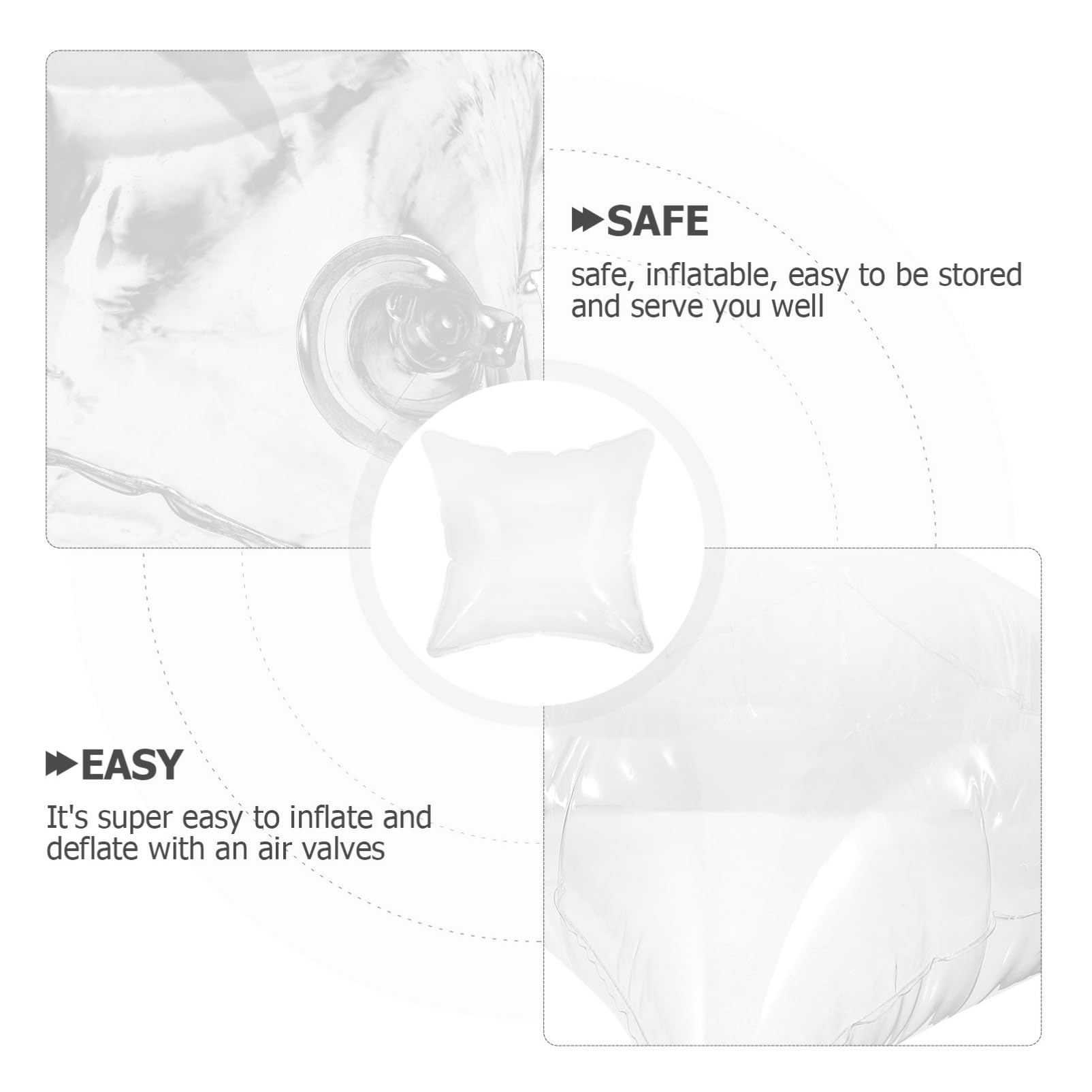 Gatuida 5pièces Oreiller Gonflable Transparent Coussin De Camping Ajustable Et Étanche pour Voyage Et Détente Extérieur