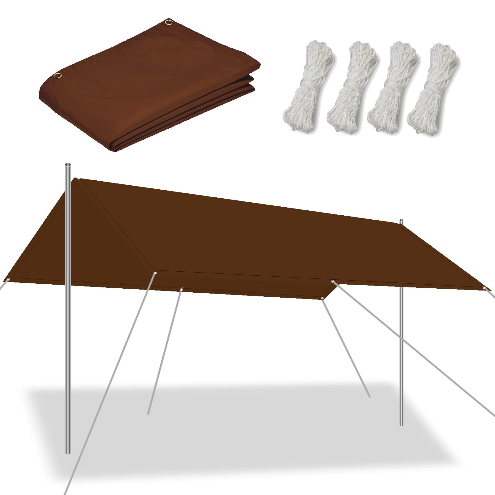 Auvent d'auvent imperméable 3x7m pour bloquer 98% des UV et protéger votre mobilier