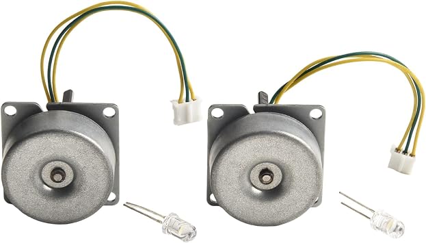 DAZZLEEX Three-Phase Brushless AC Gearmotor Wind Power Generator for DIY Energy Projects, Metal Construction, 3V-24V Output with LED Included, 60x40x20 mm Size
