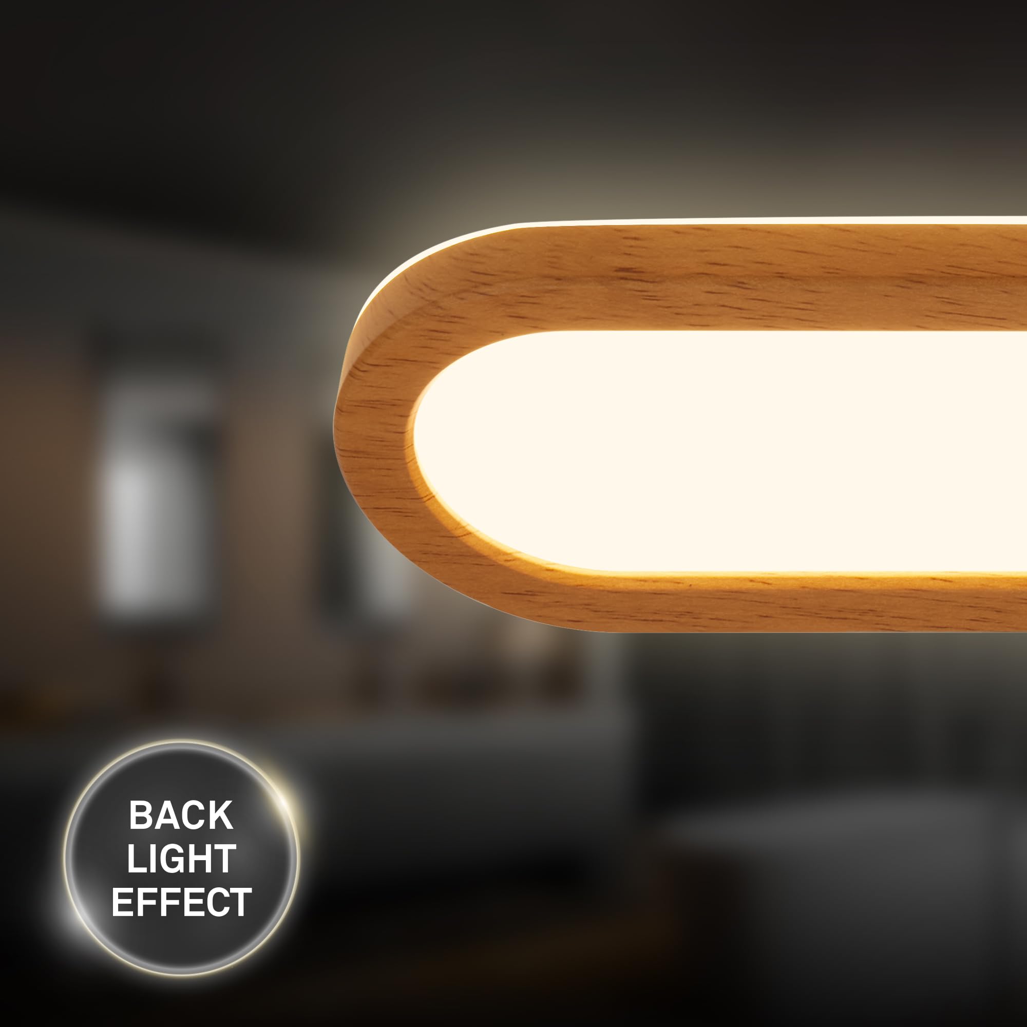 BRILONER - Aplique espejo baño LED con luz indirecta, protección IP44 contra salpicaduras, apliques espejo de baño, luz espejo, 35 x 9 x 4 cm, color madera